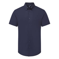 Premier Mens Supreme Oxford Short-Sleeved Formal Shirt - 4XL, Navy