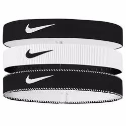 Nike Classic Flexible Wide Band Headband (Pack of 3) - One Size, White/Black