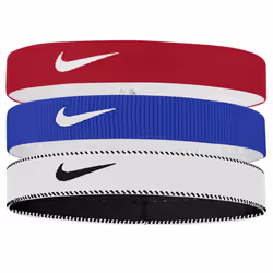 Nike Classic Flexible Wide Band Headband (Pack of 3) - One Size, Red/Blue/White