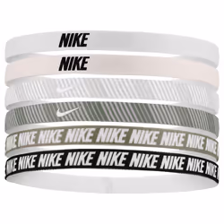 Nike Classic Printed Flexible Hairband (Pack of 6) - One Size, White/Pink