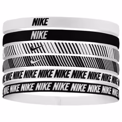 Nike Classic Printed Flexible Hairband (Pack of 6) - One Size, White/Black