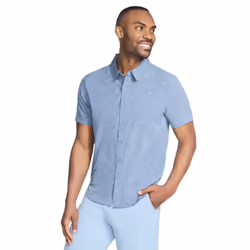 Skechers Mens Go Walk Air Printed Short-Sleeved Shirt - M, Denim