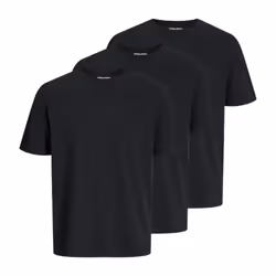 Jack And Jones Mens Plain Short-Sleeved T-Shirt (Pack of 3) - M, Black