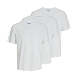 Jack And Jones Mens Plain Short-Sleeved T-Shirt (Pack of 3) - S, White