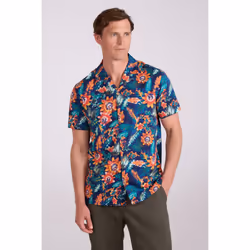 Mountain Warehouse Mens Palm Leaf Beach Shirt - XXL, Bright Blue