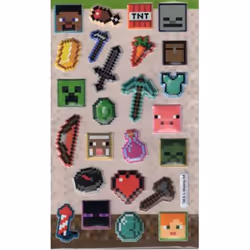 Minecraft Reusable Puffy Stickers (Pack of 25)