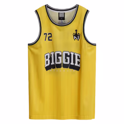 Amplified Mens Notorious Big Basketball Jersey - M, Yellow