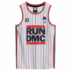 Amplified Mens Tricky Run DMC Basketball Jersey - XXL, White