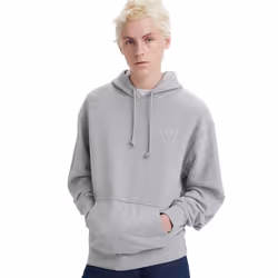 Levis Mens Graphic Relaxed Fit Hoodie - S, Grey Marl