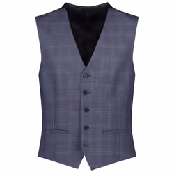 Ted Baker Mens Checked Slim Waistcoat - 40 in, Blue