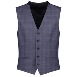 Ted Baker Mens Checked Slim Waistcoat - 40 in, Blue