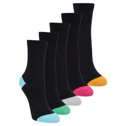 Mountain Warehouse Childrens/Kids Mid Calf Polygiene Everyday Socks (Pack of 5) - 2 UK-5 UK, Black