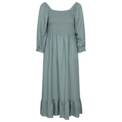 Mountain Warehouse Womens/Ladies Cadiz Shirred Long-Sleeved Midi Dress - 16 UK, Khaki Green