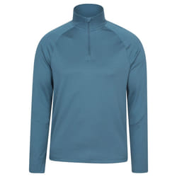 Mountain Warehouse Mens Spin Textured Half Zip Sweatshirt - XXL, Light Blue