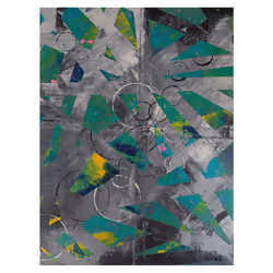 Anna Bernad Greens And Blacks Canvas Print