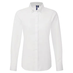 Premier Womens/Ladies Supreme Oxford Long-Sleeved Shirt - XL, White