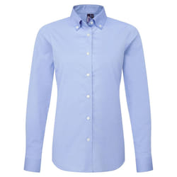 Premier Womens/Ladies Supreme Oxford Long-Sleeved Shirt - XS, Blue Oxford