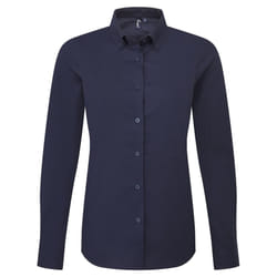 Premier Womens/Ladies Supreme Oxford Long-Sleeved Shirt - M, Navy