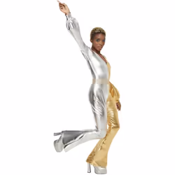 Smiffys Womens/Ladies 70s Super Chic Costume - M, Gold/Silver