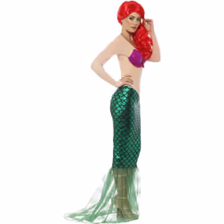 Smiffys Womens/Ladies Deluxe Mermaid Costume - M, Green/Pink/Nude