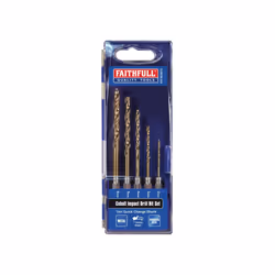 Faithfull Hsse M35 Cobalt Quick-change Impact Drill Bit Set, 5 Piece