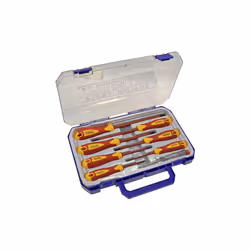Faithfull Vde Soft Grip Screwdriver Set (case), 8 Piece