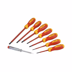 Faithfull Vde Soft Grip Screwdriver Set (case), 8 Piece