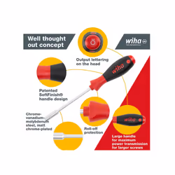 Wiha Softfinish Hex Nut Driver Set, 5 Piece