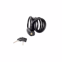 Master Lock Black Self Coiling Keyed Cable 1.8m X 8mm