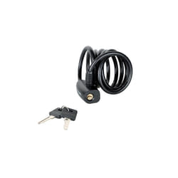 Master Lock Black Self Coiling Keyed Cable 1.8m X 8mm