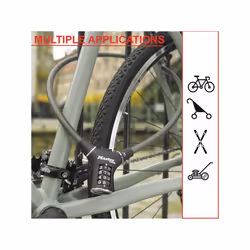 Master Lock Black Steel Rigid Combination Cable 0.9m X 12mm