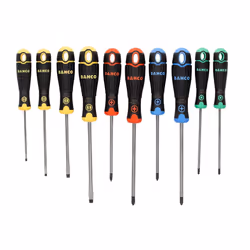 Bahco Bahcofit Coloured Handle Screwdriver Set, 10 Piece