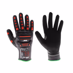 Scan Nitrile Palm Impact Cut D Gloves - One Size, Multi Colour
