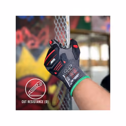 Scan Nitrile Palm Impact Cut D Gloves - One Size, Multi Colour