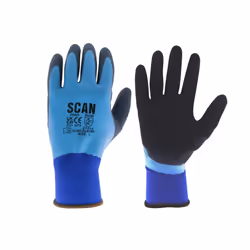 , Multi Colour) Scan Waterproof Latex Gloves - Medium (Size 8