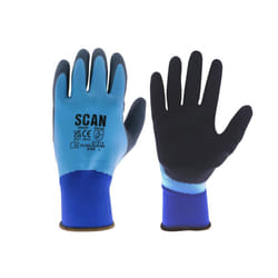, Multi Colour) Scan Waterproof Latex Gloves - Medium (Size 8