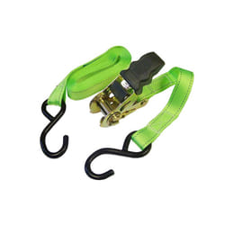 Faithfull Ratchet Tie-downs S-hook 5m X 25mm Breaking Strain 600kg/dan 2 Piece