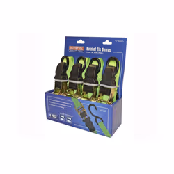 Faithfull Ratchet Tie-downs 5m X 25mm Green 4 Piece