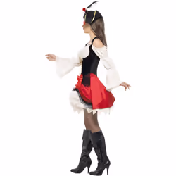 Smiffys Womens/Ladies Glamorous Pirate Costume Set - L, Red/White/Black