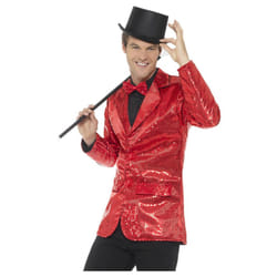 Smiffys Unisex Adult Sequin Costume Jacket - M, Red