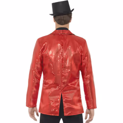 Smiffys Unisex Adult Sequin Costume Jacket - M, Red
