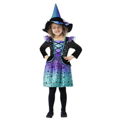 Smiffys Girls Cosmic Witch Costume Set - 1-2 Years, Black/Purple/Turquoise
