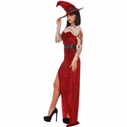 Smiffys Womens/Ladies Satanic Witch Costume Set - S, Red