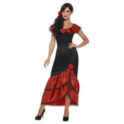 Smiffys Womens/Ladies Senorita Flamenco Costume - L, Black/Red