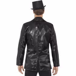 Smiffys Mens Sequin Costume Jacket - M, Black