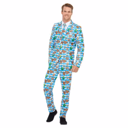 Smiffys Mens Beer Festival Costume Suit Set - XL R, Blue