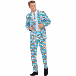 Smiffys Mens Beer Festival Costume Suit Set - XL R, Blue