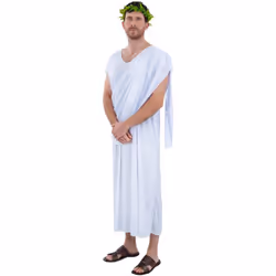 Smiffys Unisex Adult Toga Costume Robe - S, White