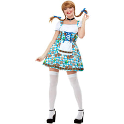 Smiffys Womens/Ladies Beer Maiden Oktoberfest Costume Dress - XS, Blue/White