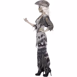 Smiffys Womens/Ladies Ghost Ship Ghoulina Costume - L, Grey